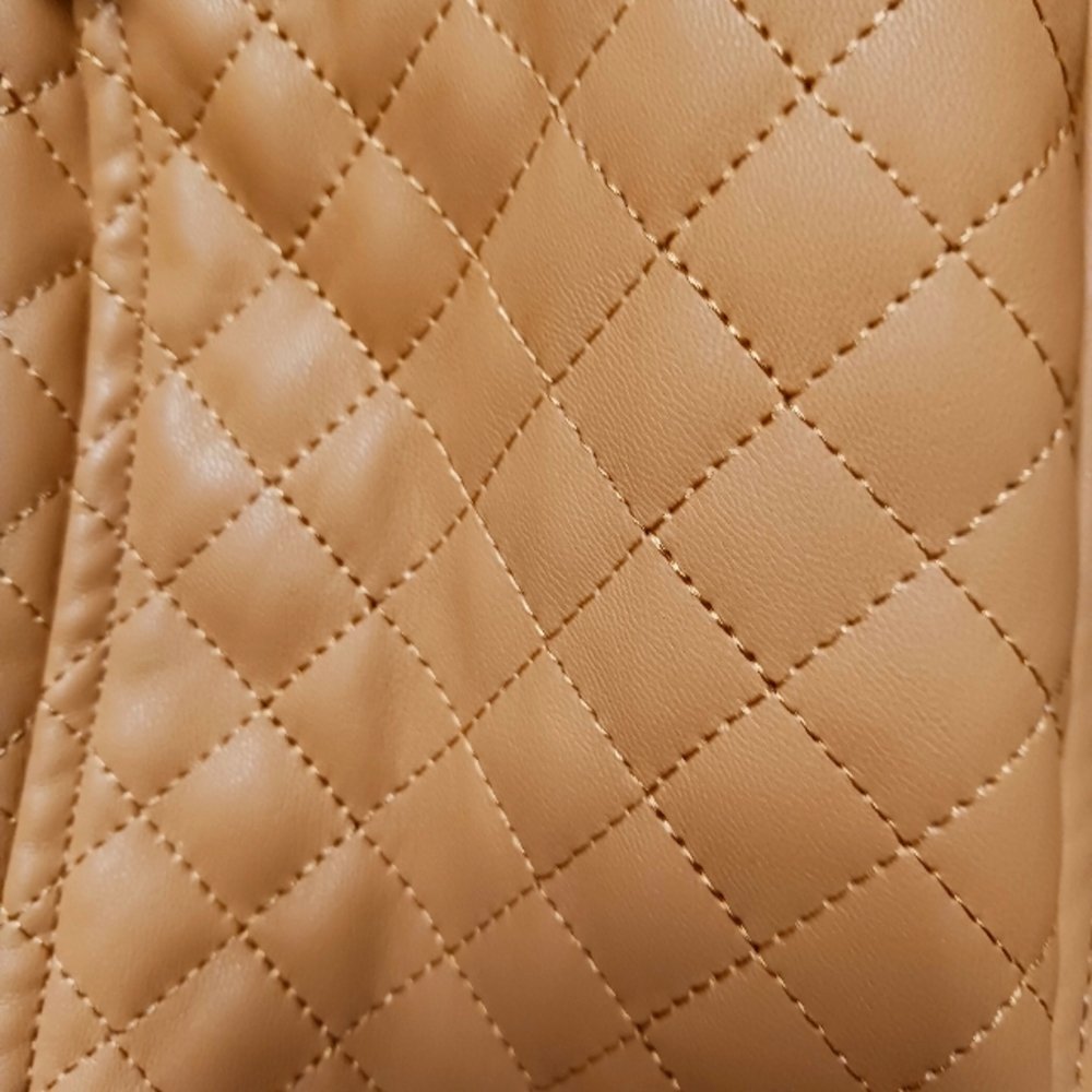 Tan Leather Jacket Size Large Vegan Leather EUC - Picture 6 of 10